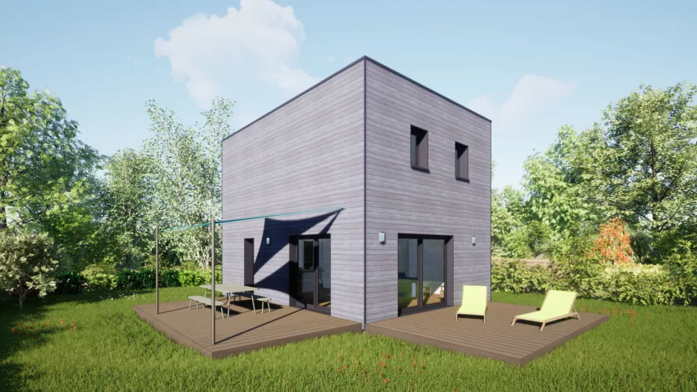 Image du modèle de maison 80 étage Toit Terrasse - Vue Jardin