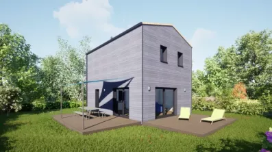 Image du modèle de maison 80 étage tuiles - Vue Jardin