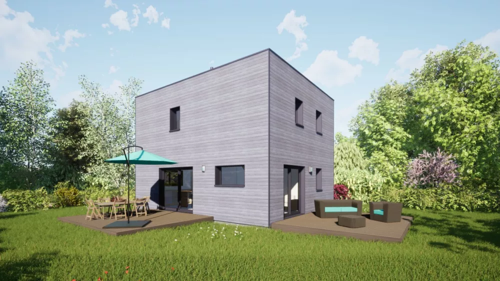 Image du modèle de maison 100 Toit Terrasse - Vue jardin