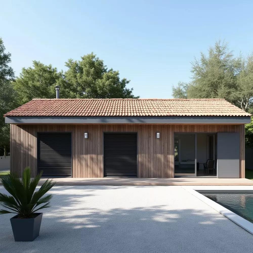 Image du modèle de maison une_photo_raliste_dune_maison_de_plain_pied_en_bois_moderne_trs_lumineuse_couverte_en_tuiles_orange_vmqkt75k374rrxc7btjo_0