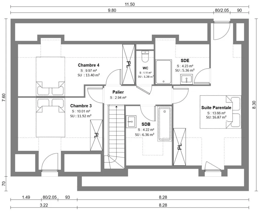 Image du modèle de maison Etage 1 (2)