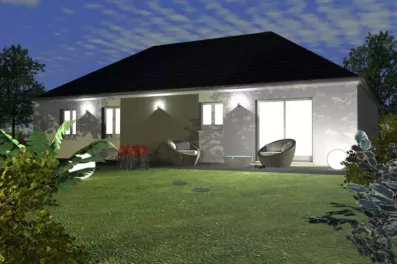 Image du modèle de maison Es'tivale 105 - vue arrière nuit