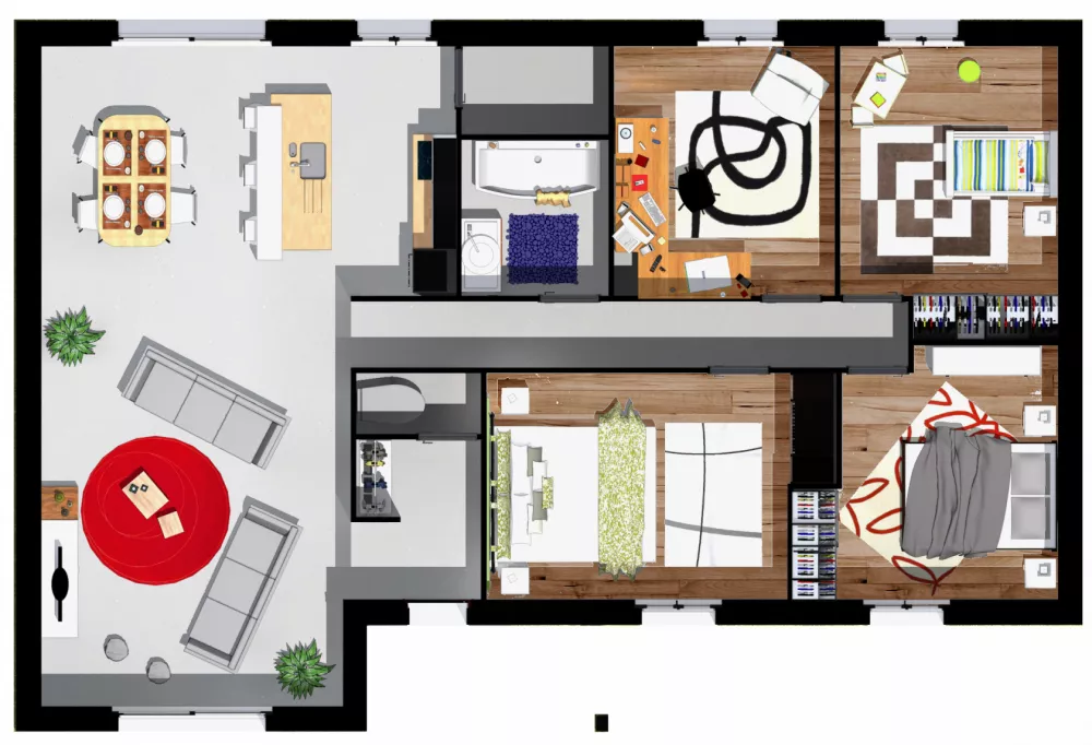 Image du modèle de maison Es'stivale 105 - plan aménagé