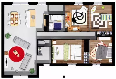 Image du modèle de maison Es'stivale 105 - plan aménagé