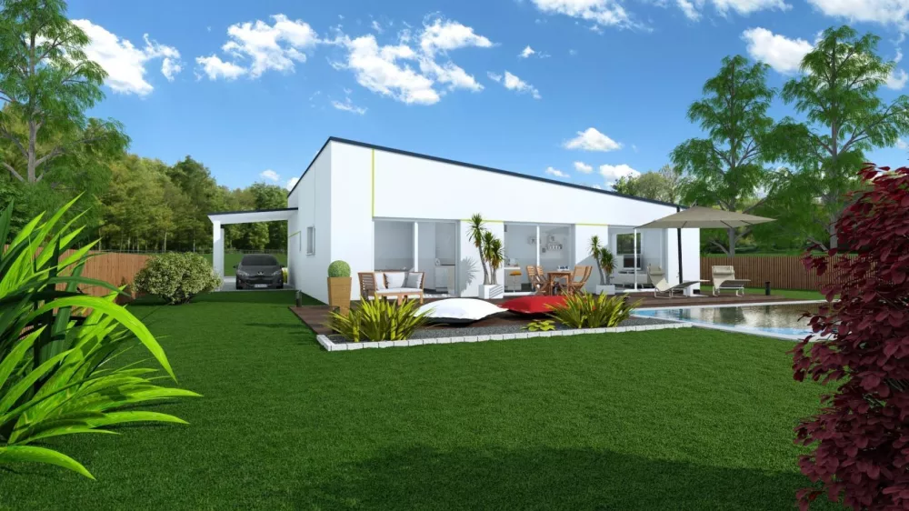 Image du modèle de maison CONCEPT COLOR_VERT_vue jardin
