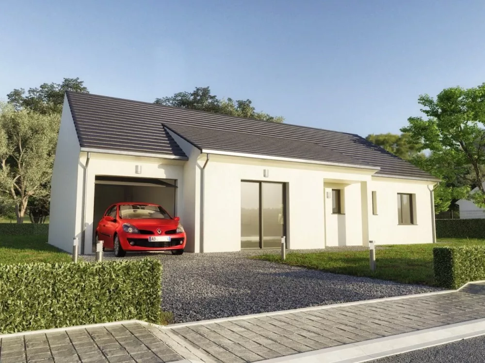 Image du modèle de maison construire-maison-modele-2-pans-coyau-porche-garage-integre-cellier