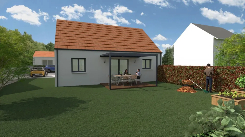 Image du modèle de maison Visuel arrière Maison 75m²