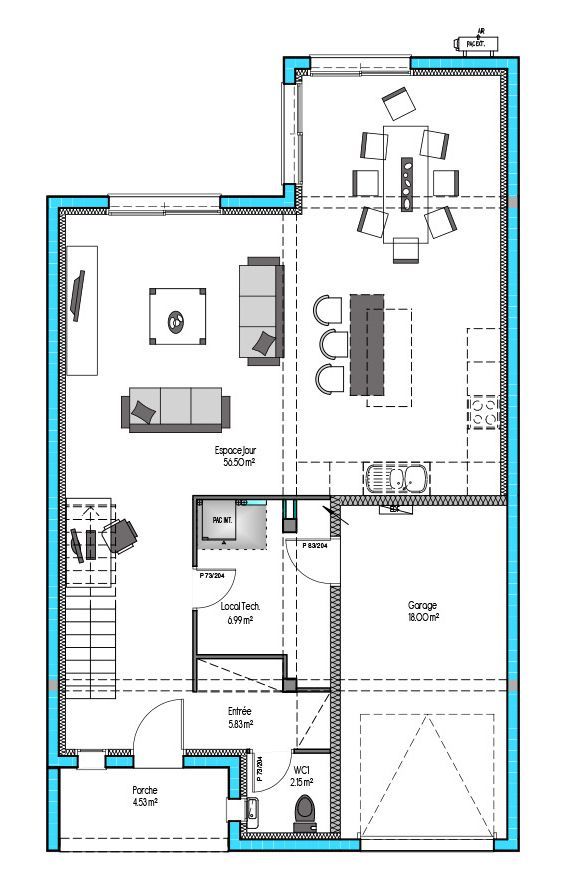 Image du modèle de maison OShic-plan-135-garage RDC-sans cotes