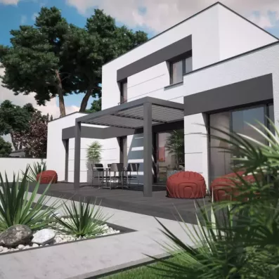 Image du modèle de maison Oreka_16h00_VueArPartielle_1x1_WEB
