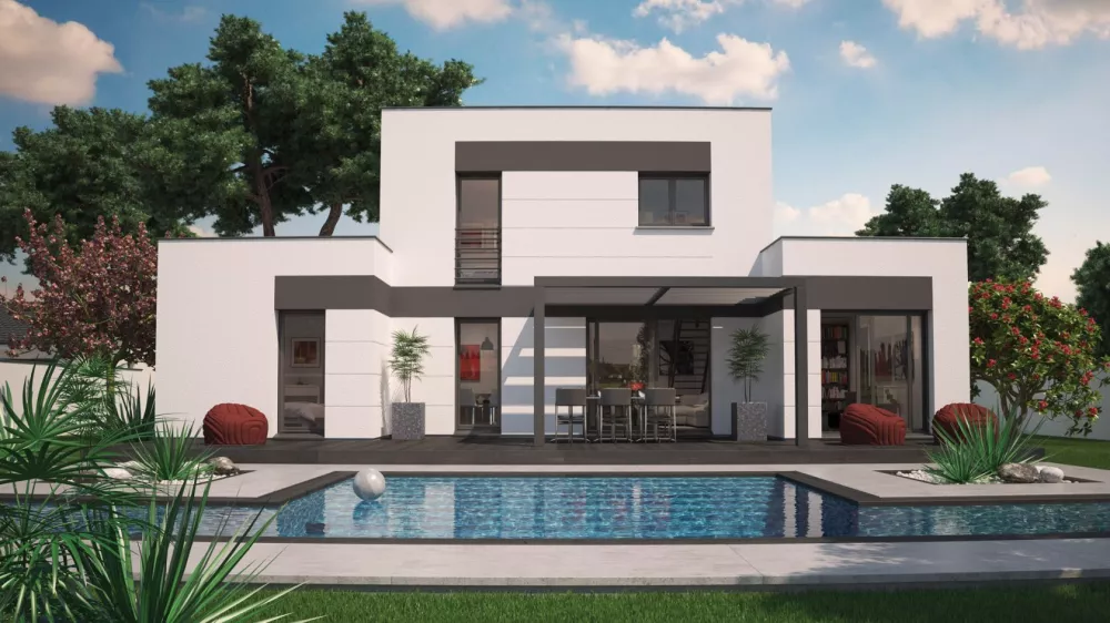 Image du modèle de maison Oreka_17h00_VueArEnsemble_16x9_WEB