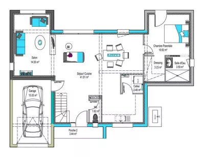 Image du modèle de maison Oreka-Concept1-110 RDC-sans cotes