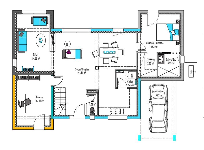 Image du modèle de maison Oreka-Concept2-132 RDC-sans cotes