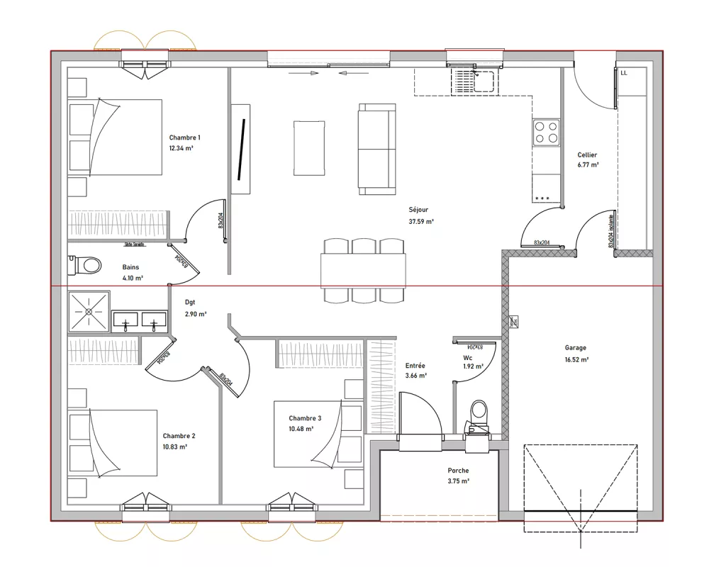 Image du modèle de maison PLAN BEGONIA RDC