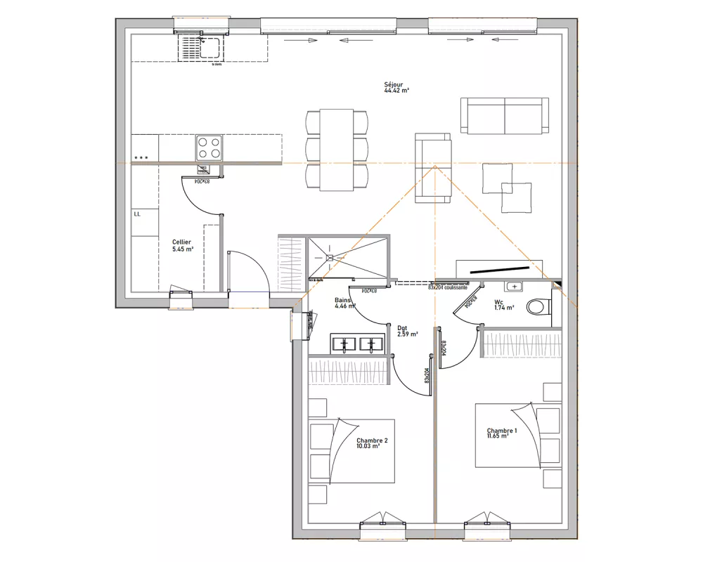 Image du modèle de maison PLAN CHARMILLE RDC