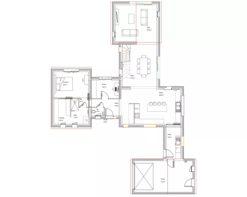 Image du modèle de maison PLAN DAHLIA RDC