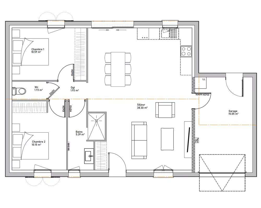 Image du modèle de maison PLAN PAPYRUS RDC