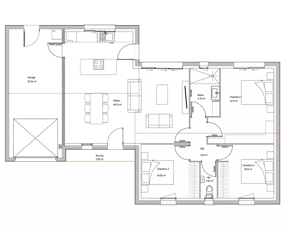 Image du modèle de maison PLAN PILEA RDC