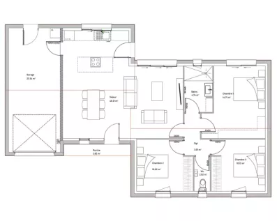 Image du modèle de maison PLAN PILEA RDC
