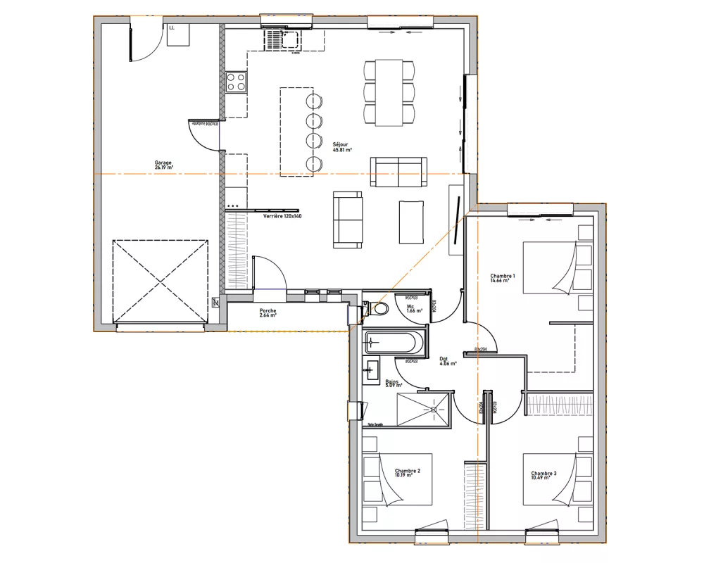 Image du modèle de maison PLAN SOLIA RDC