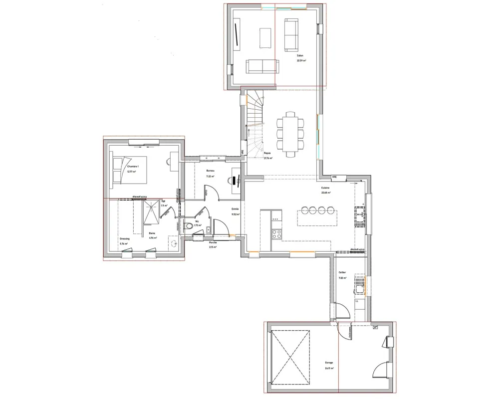 Image du modèle de maison PLAN DAHLIA RDC