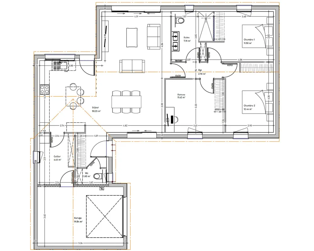 Image du modèle de maison PLAN KAKI RDC