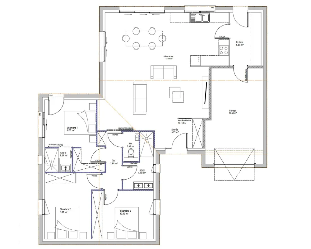 Image du modèle de maison PLAN MAHONIA RDC