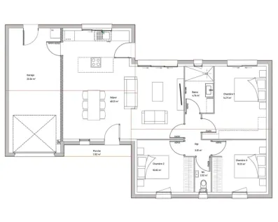 Image du modèle de maison PLAN PILEA RDC