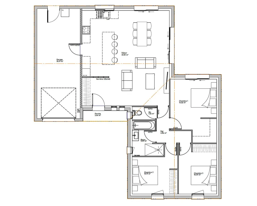 Image du modèle de maison PLAN SOLIA RDC