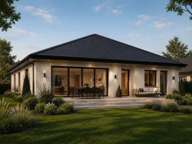 Image du modèle de maison 5 Façade arrière PP 100m2 sans piscine-V1