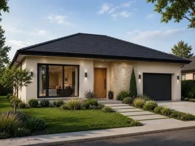 Image du modèle de maison 1 Façade Avant PP 100m2-V1