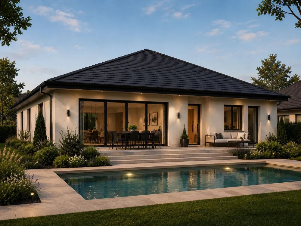 Image du modèle de maison 2 Façade arrière PP 100m2-V2