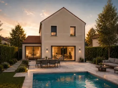 Image du modèle de maison 2 Façade arrière R+1 100m2