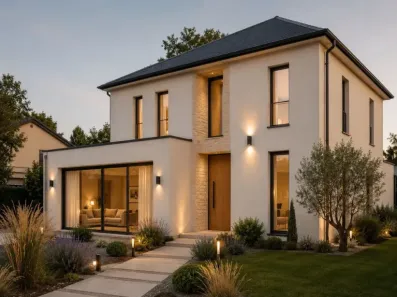 Image du modèle de maison 2 Façade avant R+1 150m2-V1 et V2