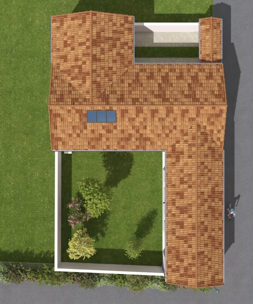 Image du modèle de maison vue 3d masse