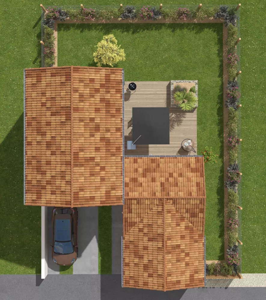 Image du modèle de maison vue 3d masse