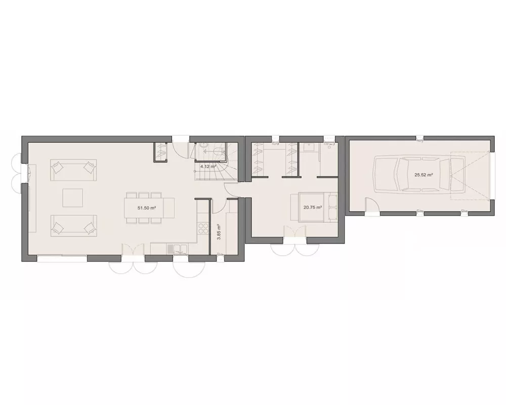 Image du modèle de maison PLAN DIAMANT AVEC AILES RDC-sans cotes