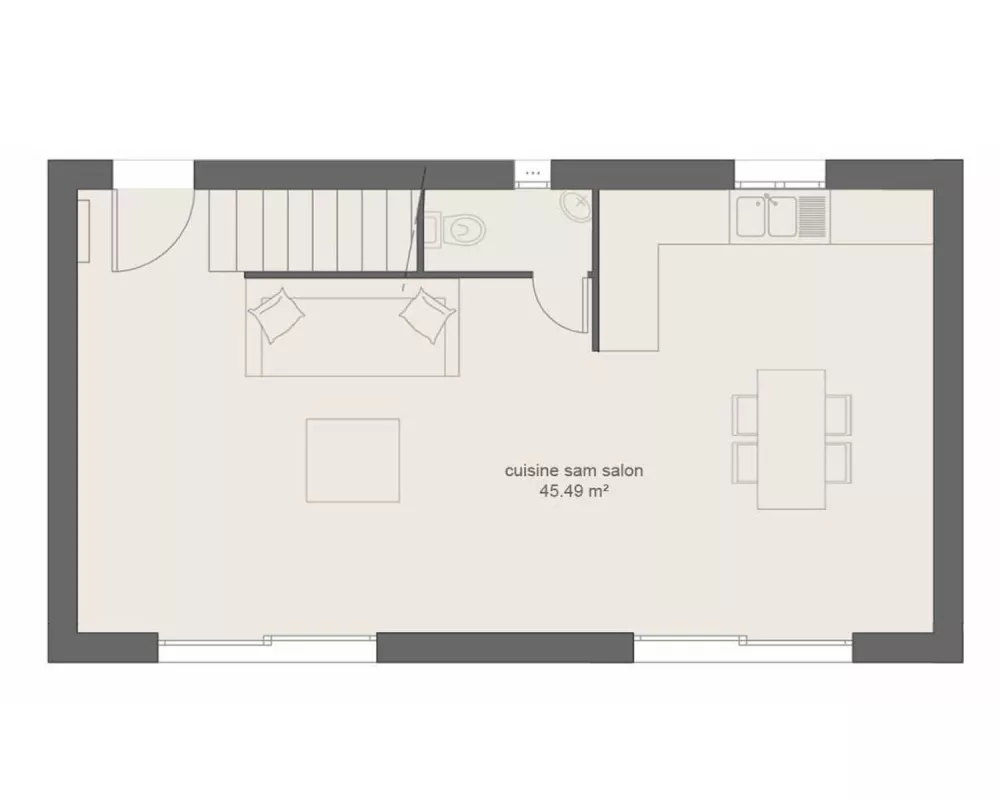 Image du modèle de maison PLAN DIAMANT CONTEMPORAINE - 3CH86 RDC-sans cotes