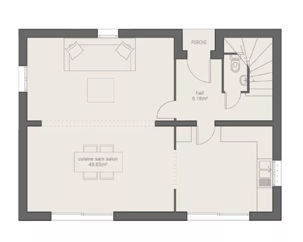 Image du modèle de maison PLAN DIAMANT CONTEMPORAINE - 4CH120 RDC-sans cotes