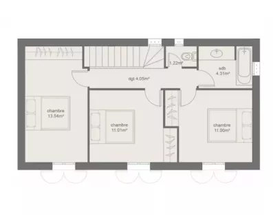 Image du modèle de maison PLAN ETAGE 3CH95-sans cotes