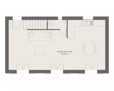 Image du modèle de maison PLAN RDC 3CH86-sans cotes