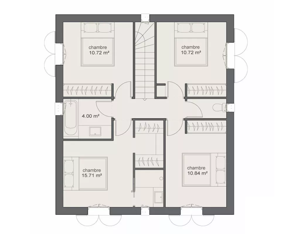 Image du modèle de maison PLAN ETAGE 4CH105-sans cotes