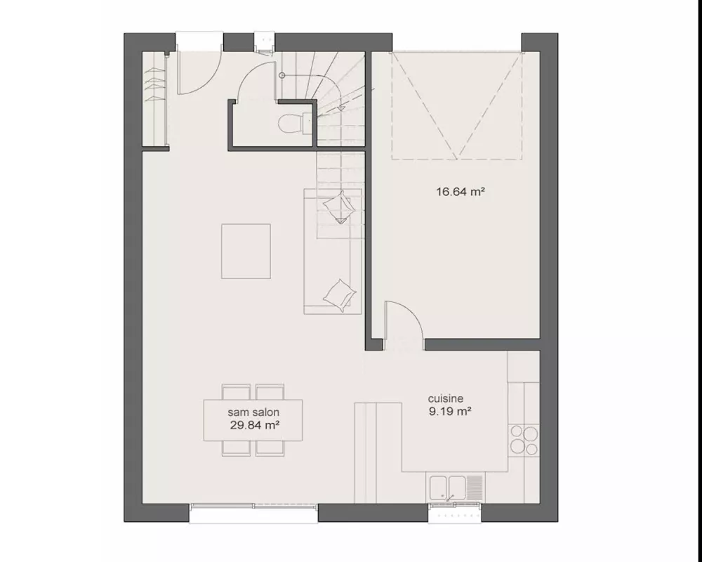 Image du modèle de maison PLAN RDC 4CH105-sans cotes