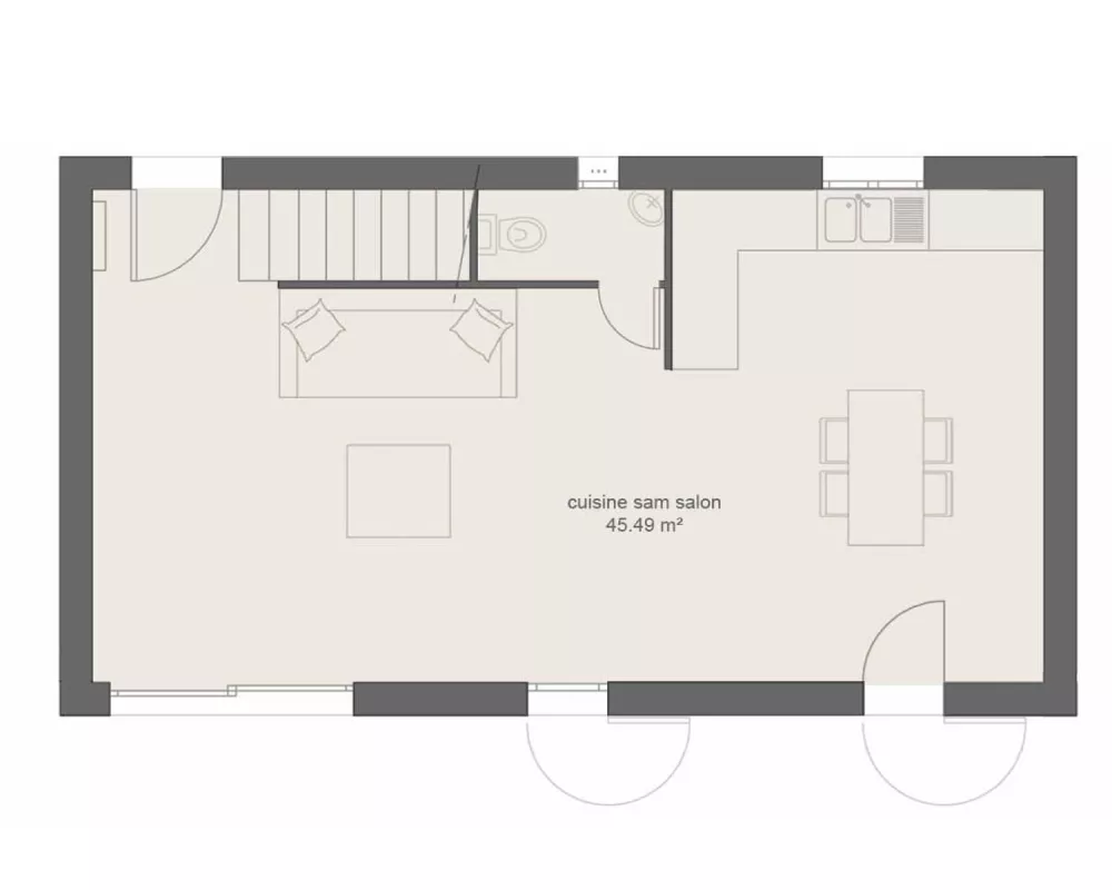 Image du modèle de maison PLAN RDC 3CH86-sans cotes