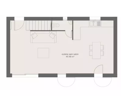 Image du modèle de maison PLAN RDC 3CH86-sans cotes