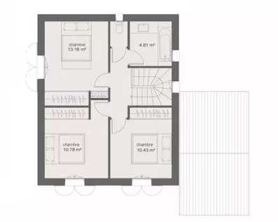 Image du modèle de maison PLAN ETAGE 3CH100-sans cotes