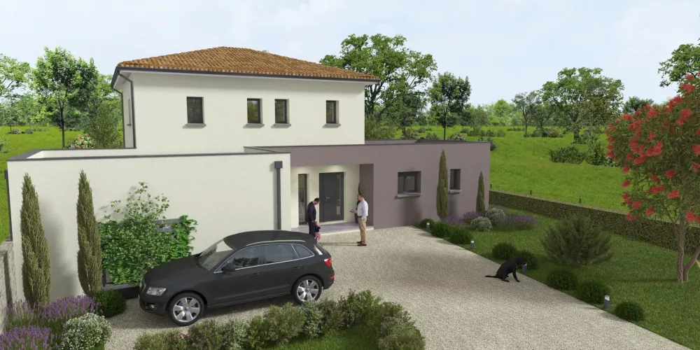 Image du modèle de maison ABIZA 3272v1 vue entrée haute