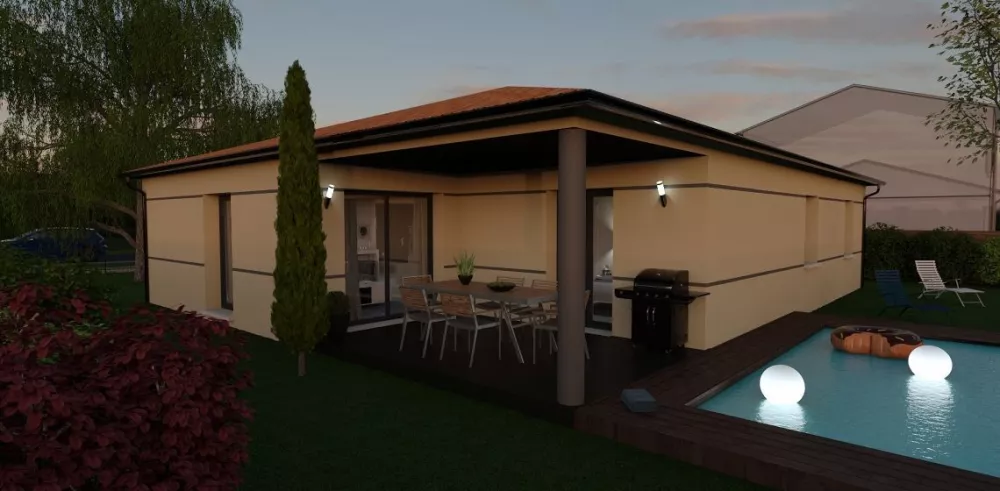 Image du modèle de maison BUSCA-VUE ARRIERE NUIT