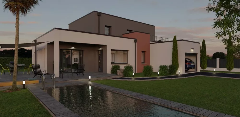 Image du modèle de maison MOMA-VUE AVANT NUIT