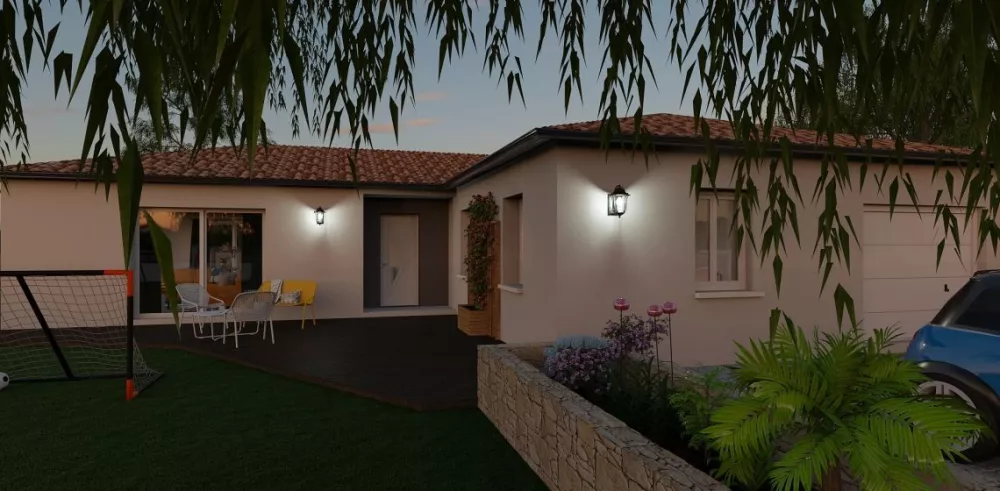 Image du modèle de maison ROSERAI VUE ARRIERE NUIT