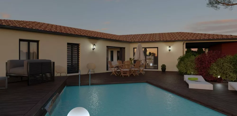 Image du modèle de maison STCYP-VUE ARRIERE NUIT